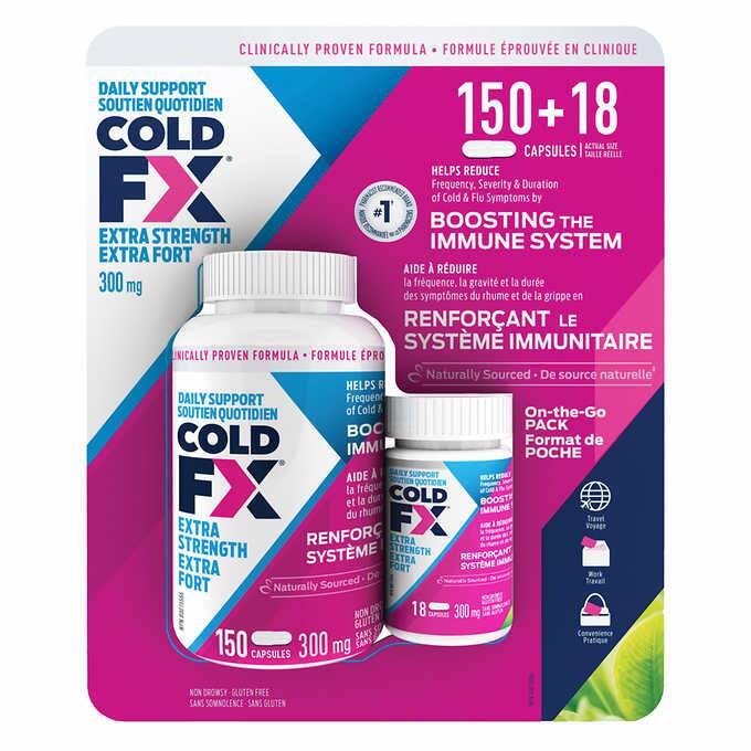 Cold-Fx Extra Strength 300mg 150+18 capsules Canadian label