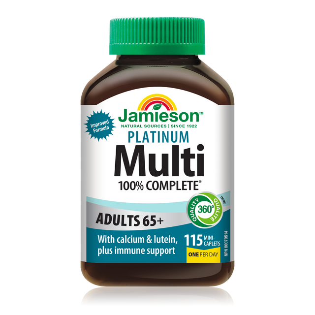 Jamieson 100% Complete Platinum Multivitamin for Adults 65+, 115 caplets Canada