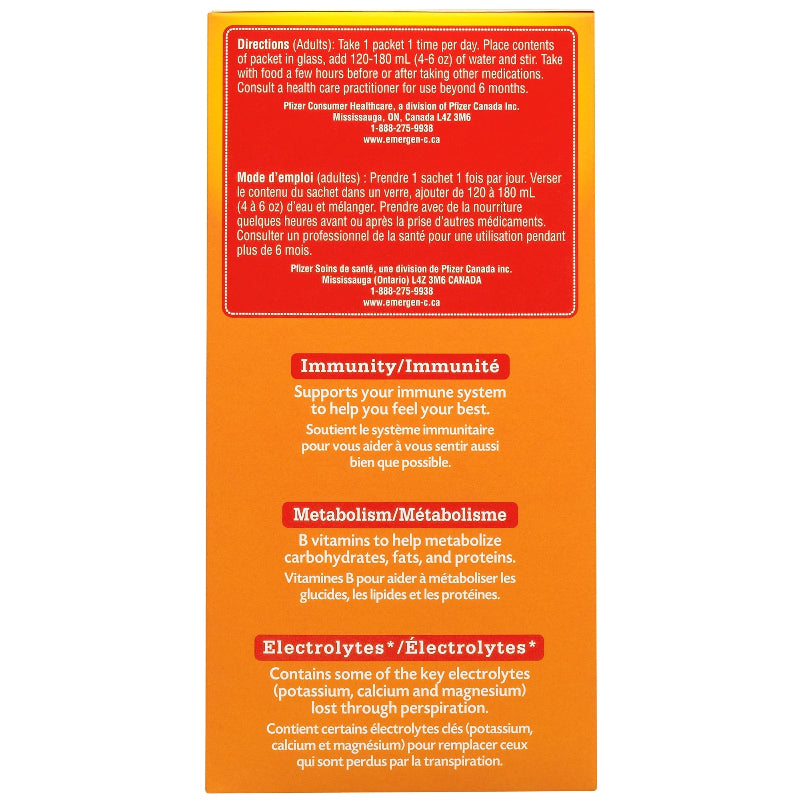 Emergen-C Vitamin C Effervescent Powder Super Orange 90 packets