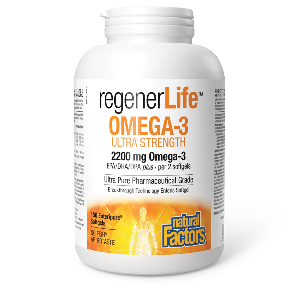 Natural Factors RegenerLife 魚油 OMEGA-3, 2200 毫克,150 粒軟膠囊