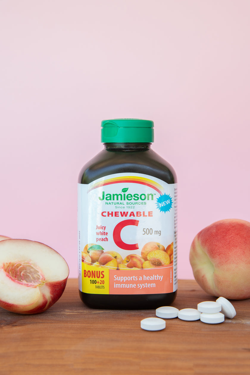 Jamieson 维生素 C 500 毫克,白桃口味咀嚼片,120 片