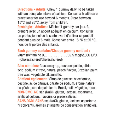 2 x Jamieson Vitamin D3 Ex Strength 2,500 IU Gummy, 45 gummies Bundle