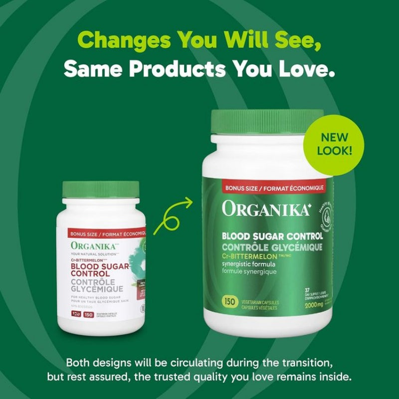 Organika Blood Sugar Control CR-Bitter Melon 50 mcg Bonus Size 120+30 capsules
