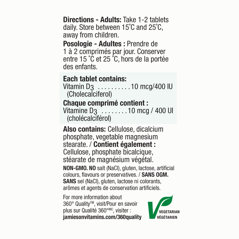 Jamieson Vitamin D3 400 IU 90 tablets