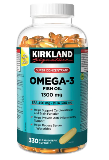 Kirkland Super Concentrate Omega-3 Fish Oil 1300mg 330 softgels Canadian label version