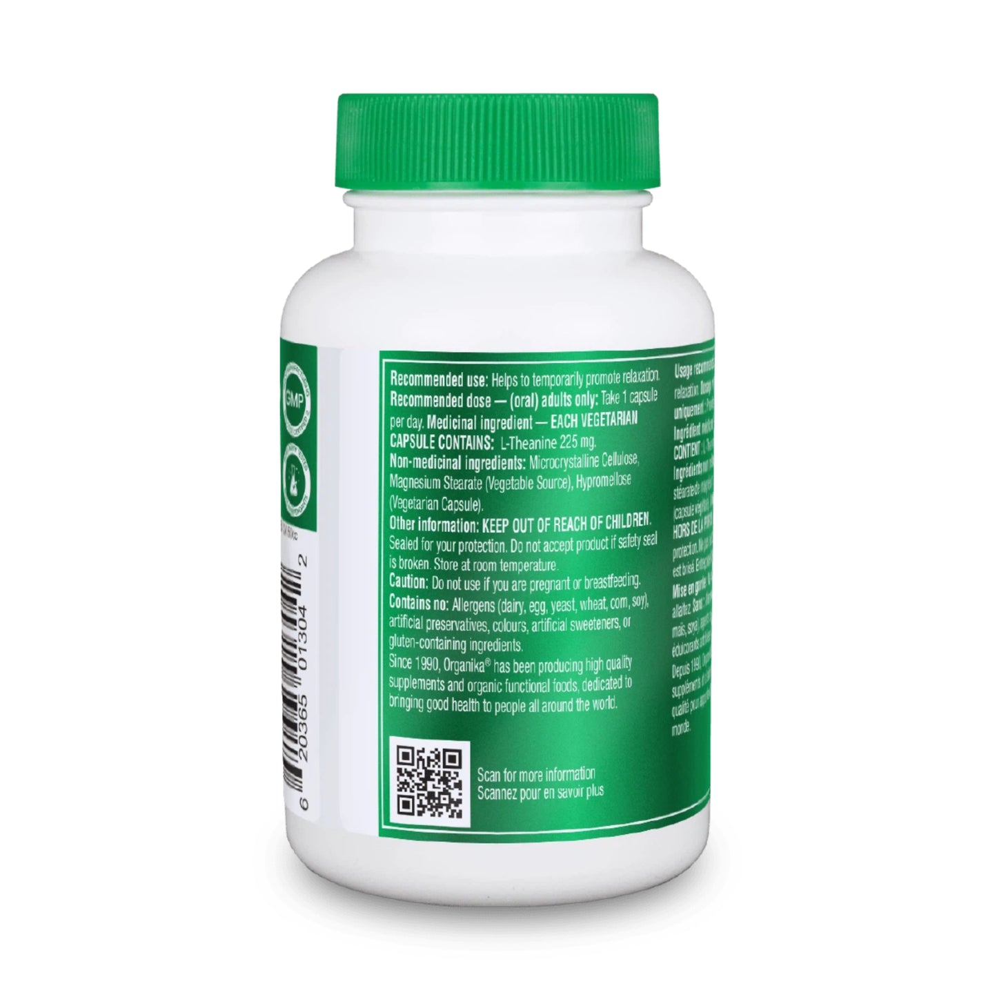 Organika L-theanine 225mg 90 vcaps