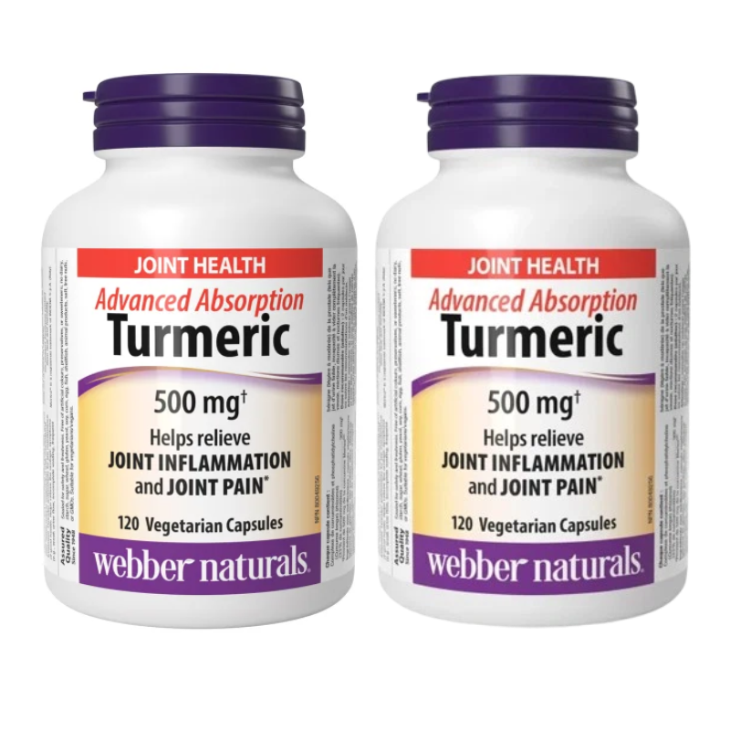 2 x Webber Naturals Advanced Turmeric, 500 mg, 120 vcaps Bundle