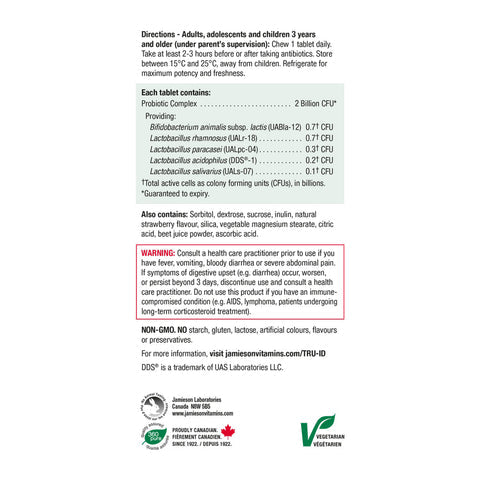 6 x Jamieson Chewable Probiotic, Strawberry Yogurt, 60 tabs Bundle