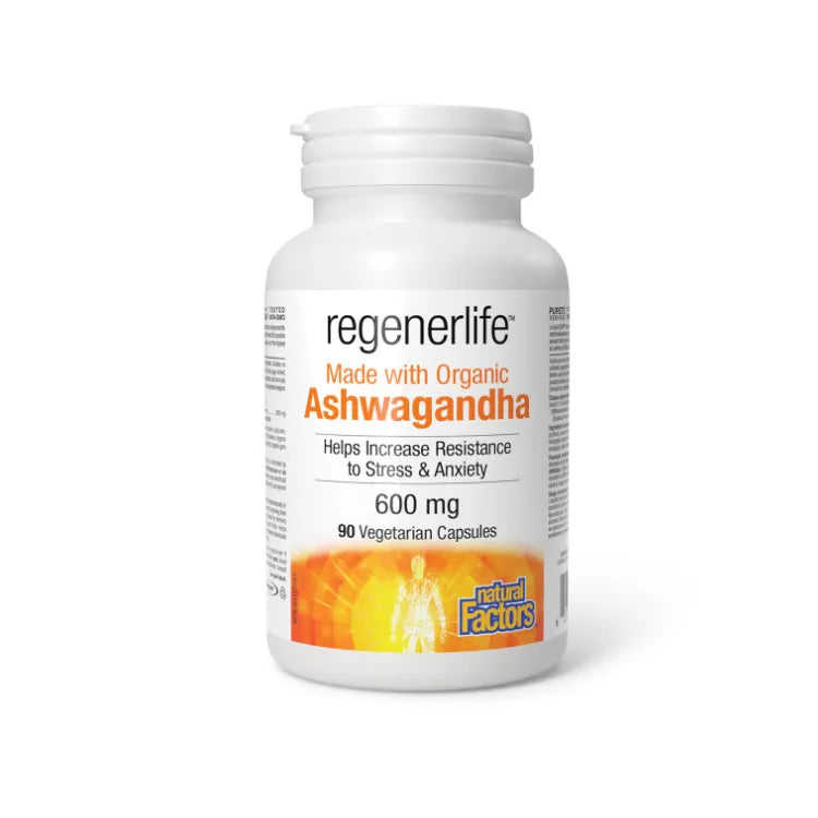 Regenerlife Ashwagandha supplement bottle on a white background