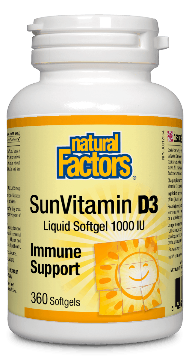 Natural Factors 阳光维生素 D3 1000IU ,360粒软胶囊