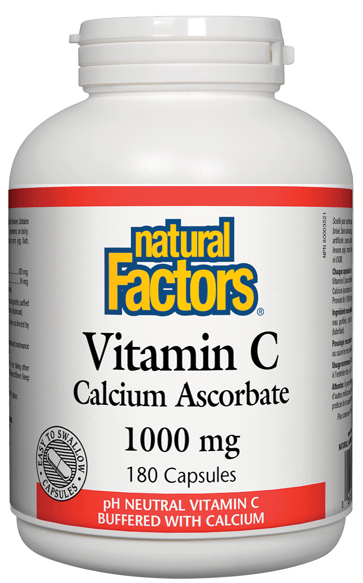 Natural Factors 維生素 C 抗壞血酸鈣 1000 毫克 180粒