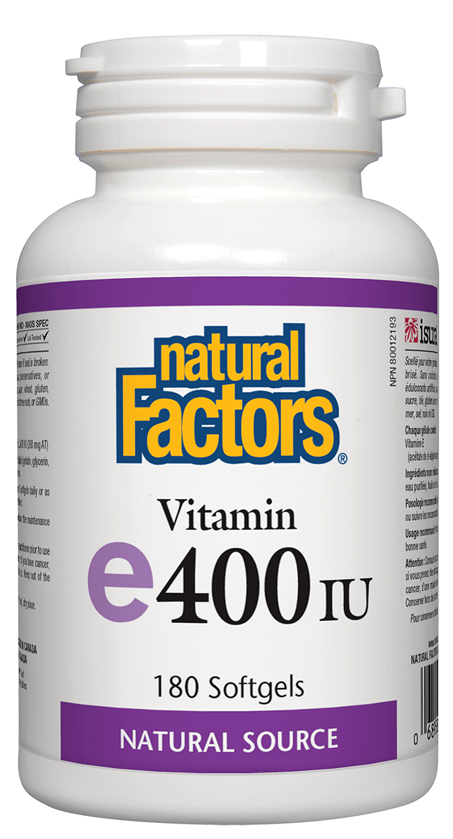 Natural Factors 纯天然维生素E 400, 180颗
