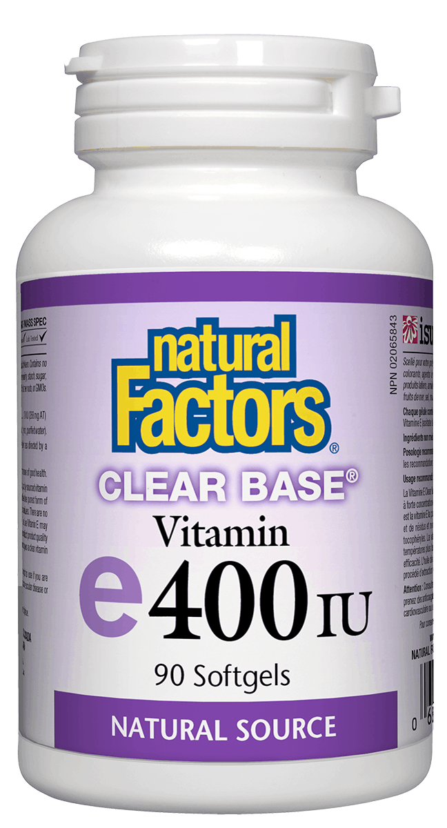 Natural Factors Vitamin E 400IU Clear Base, 90 softgels