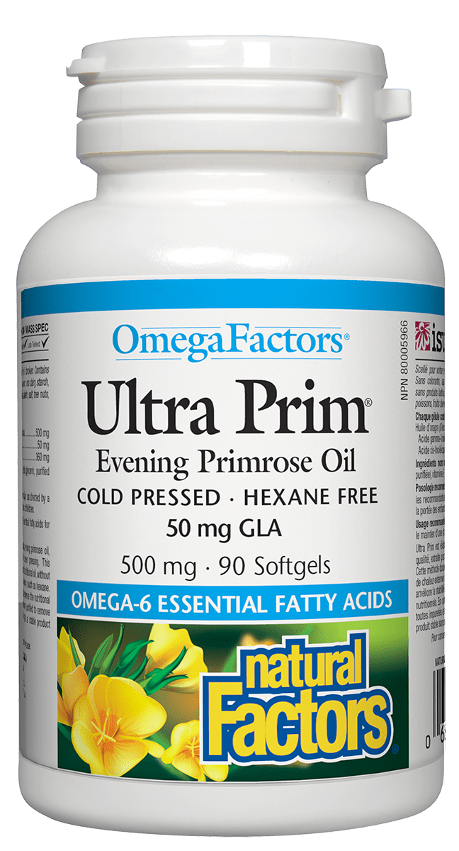Natural Factors Ultra Prim Evening Primrose Oil, 500mg, 90 softgels