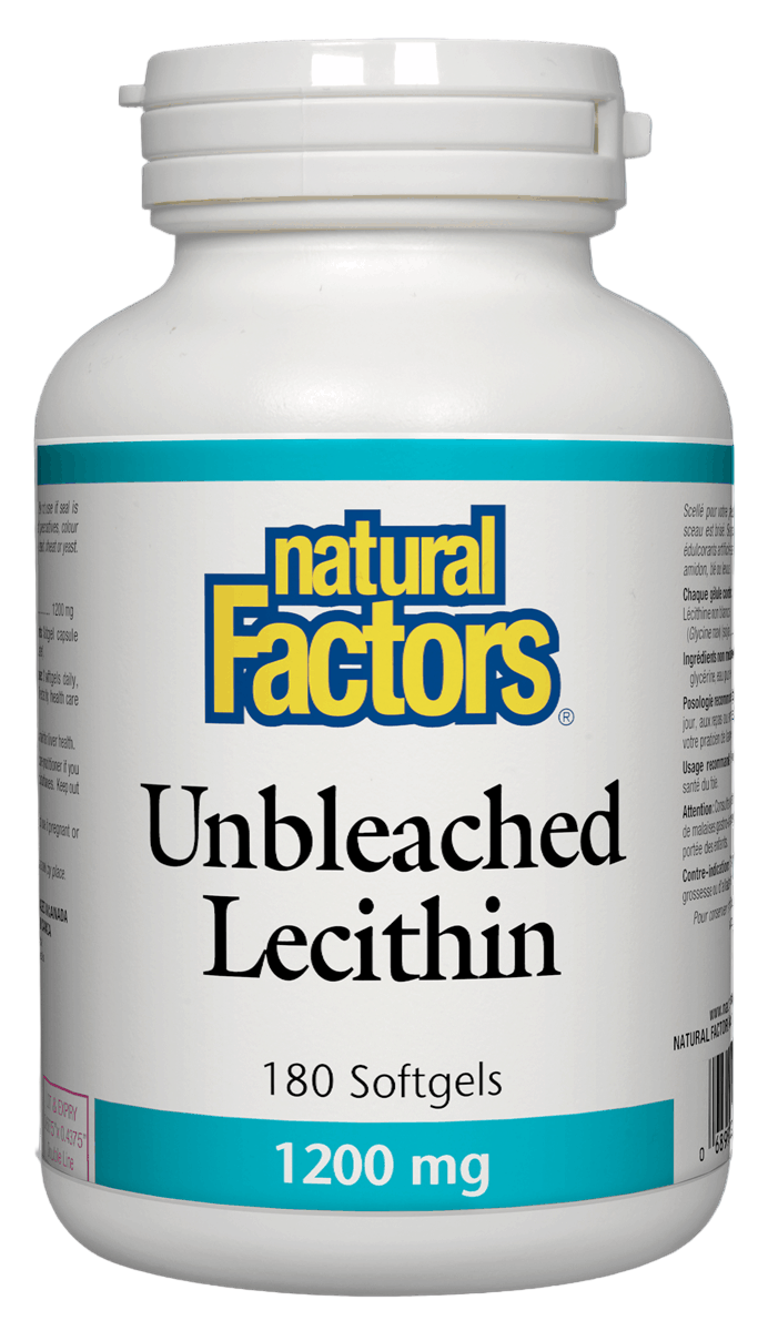 Natural Factors Unbleached Lecithin 1200 mg, 180 Softgels 然自自然
