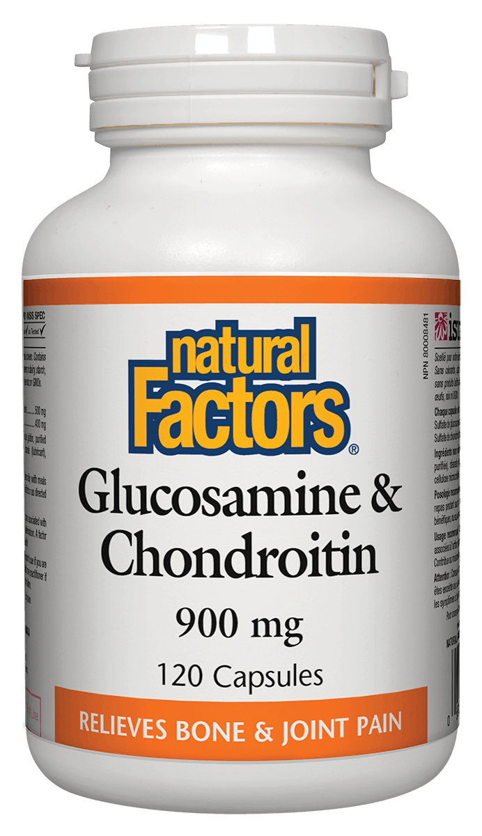 Natural Factors Glucosamine and Chondroitin Sulfates 900mg, 120 capsules