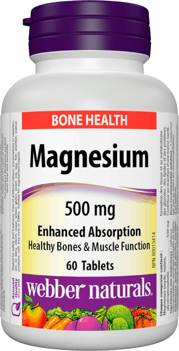 Webber Naturals Magnesium 500mg Enhanced absorption 60 tablets