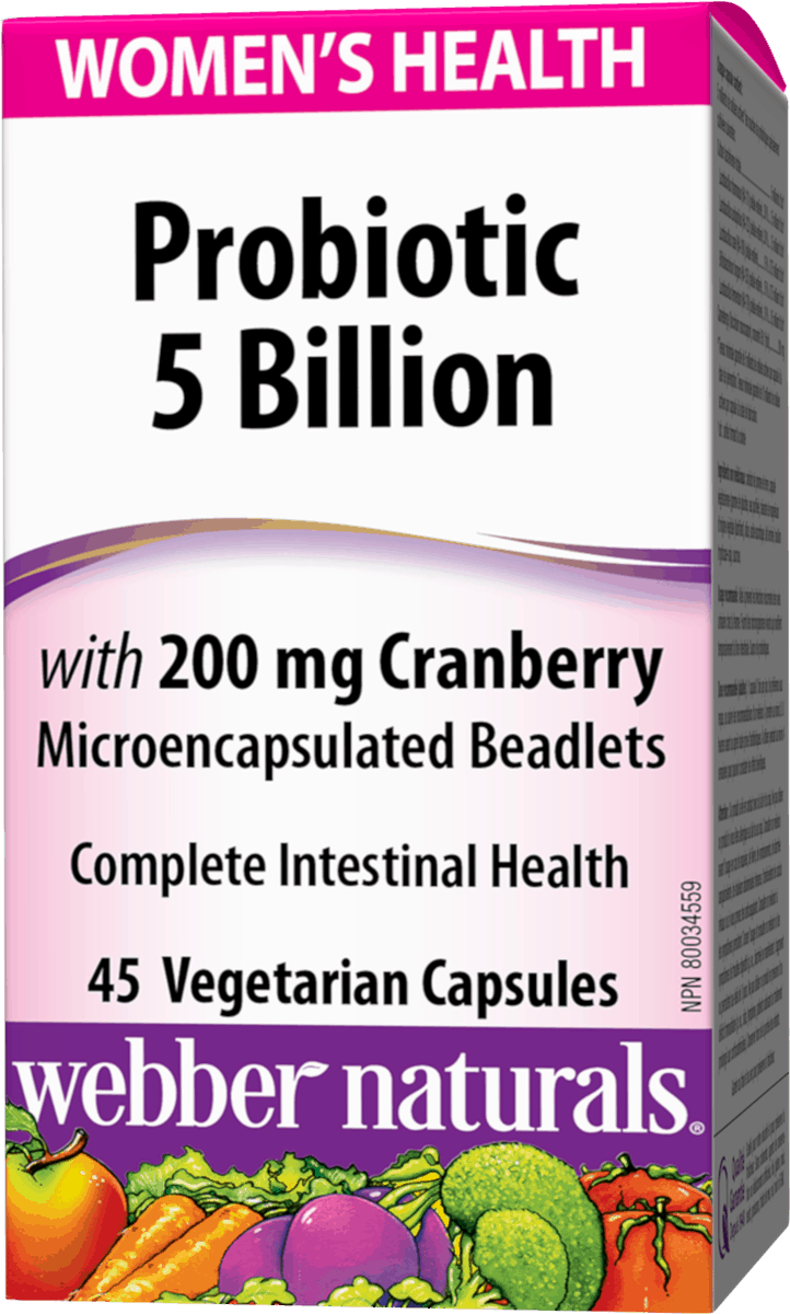 Webber Naturals Women's Multi Probiotic with Cranberry 45 capsules canadian version packaging