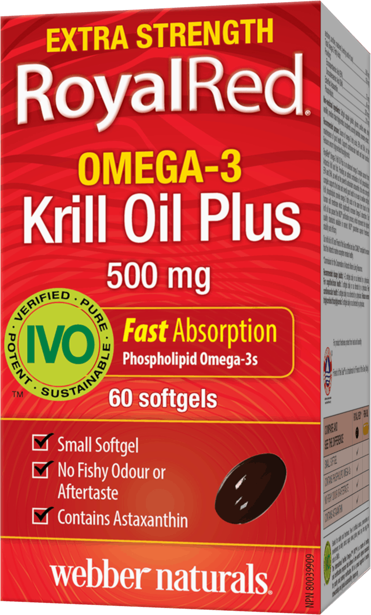 皇家红磷虾油,加强版,500毫克,60粒