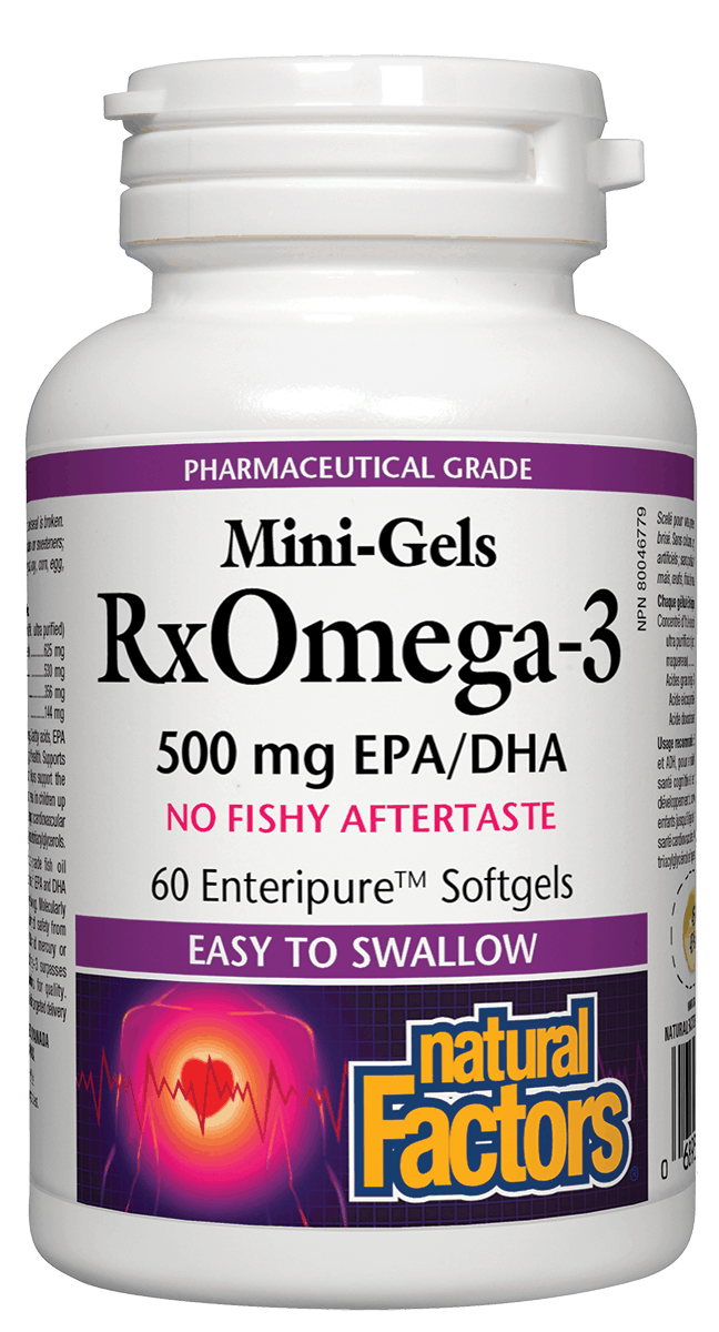 Natural Factors RxOmega-3鱼油 500 毫克 60粒迷你凝胶