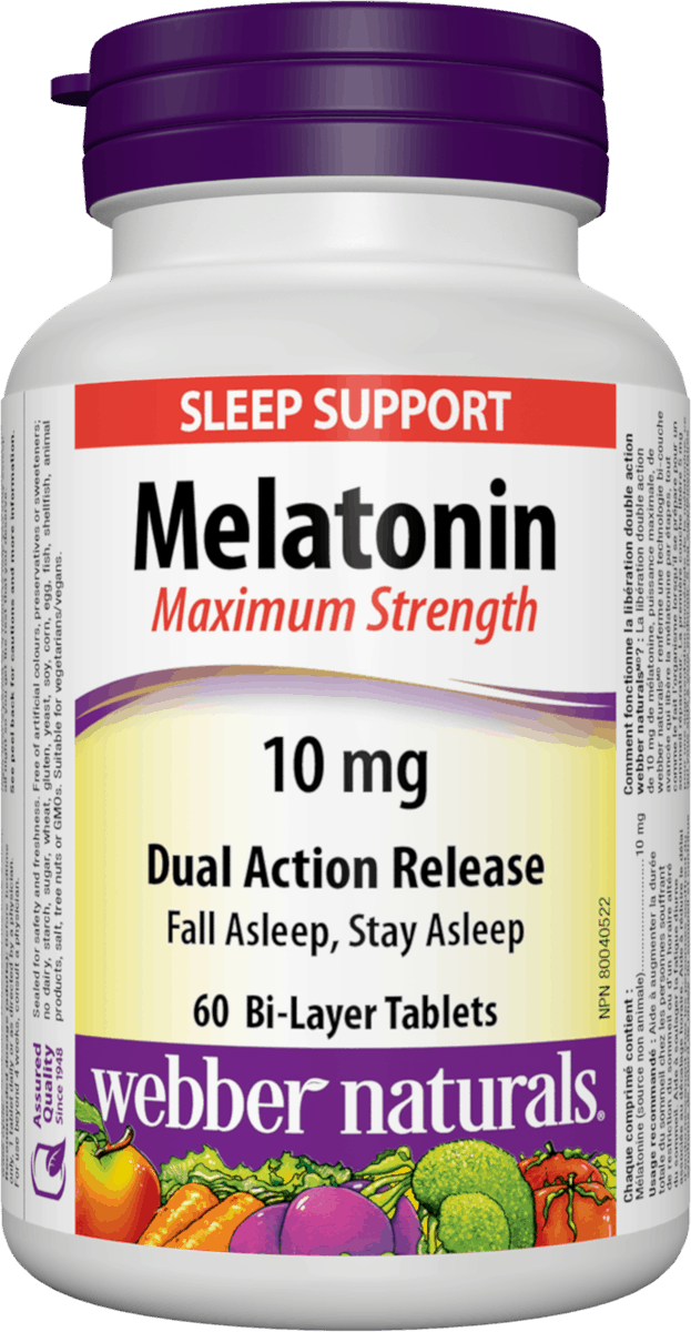 Webber Naturals Melatonin Maximum Str. 10 mg Dual Action Release 60's