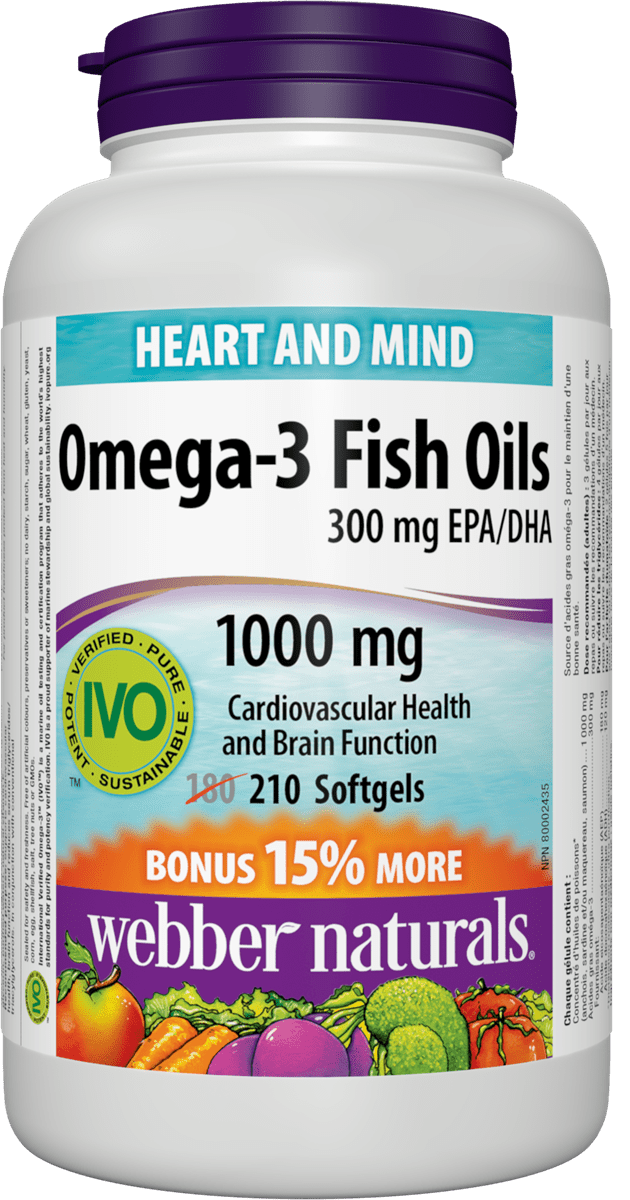 Webber Naturals Omega-3 fish oils, 210 softgels Bonus Size