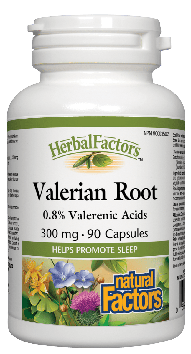 Natural Factors Valarian Root Bottle Canadian label natvd.com