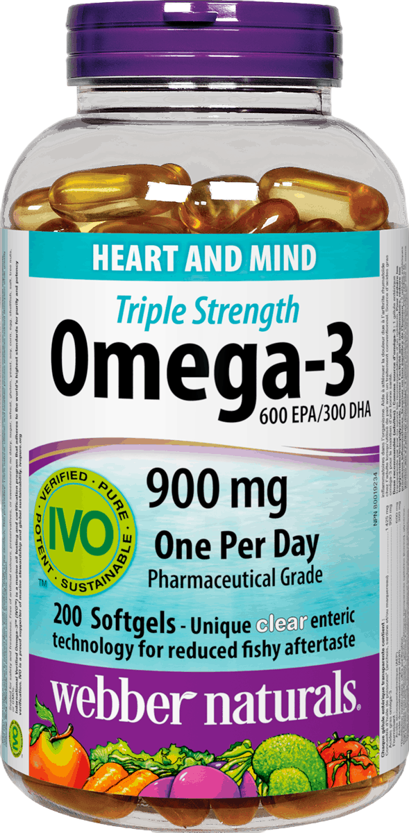 Webber Naturals Triple Concentration Omega-3 900mg, 200 softgels