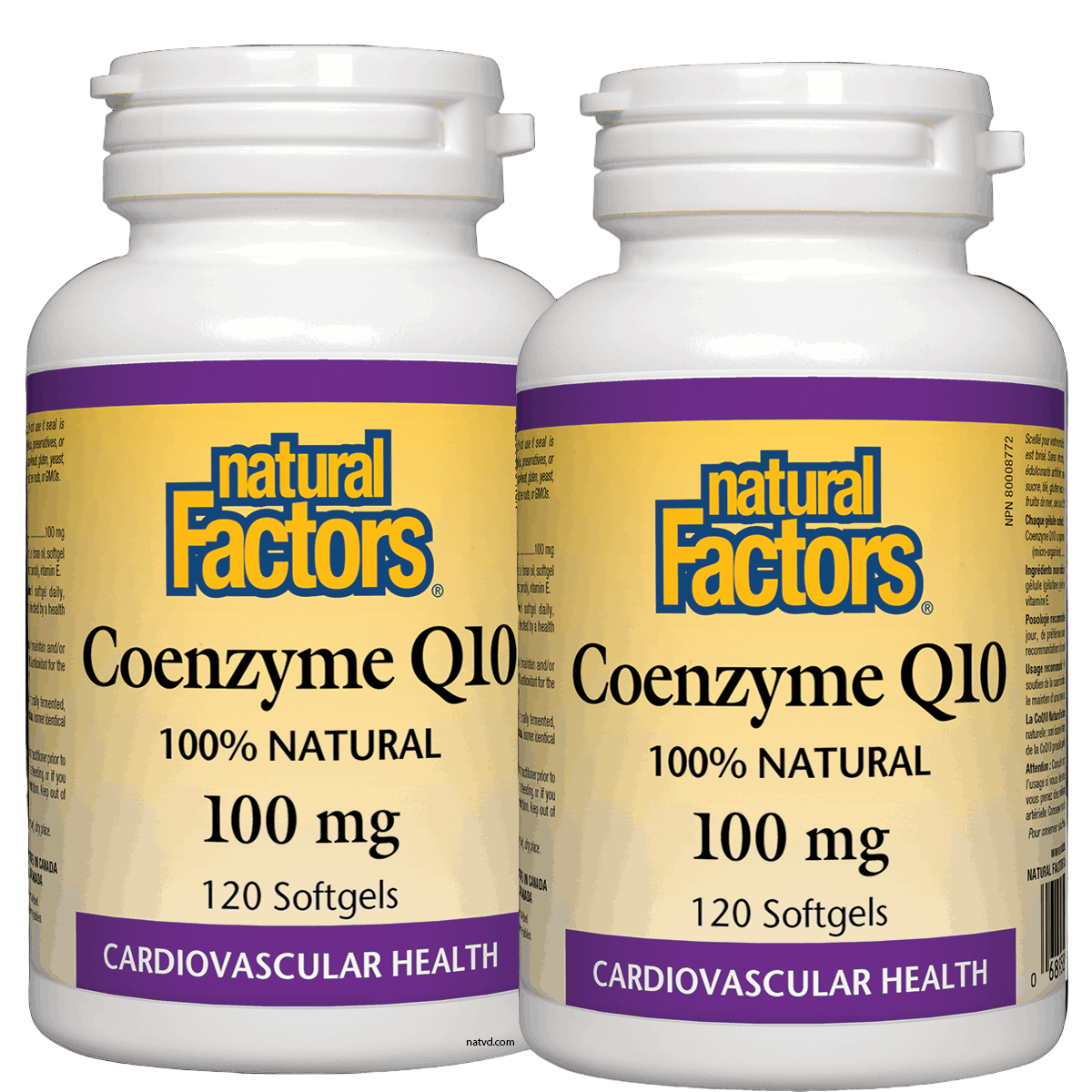 Natural Factors Coenzyme Q10, 100 mg, 120 softgels 然自自然
