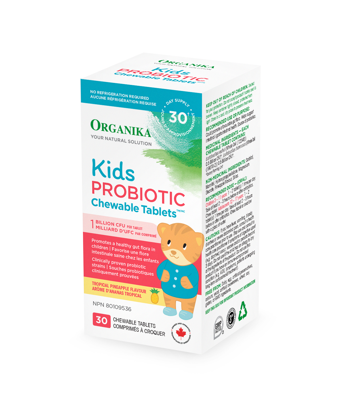 优格康 Organika Kids Probiotic Chewable, 30 tabs