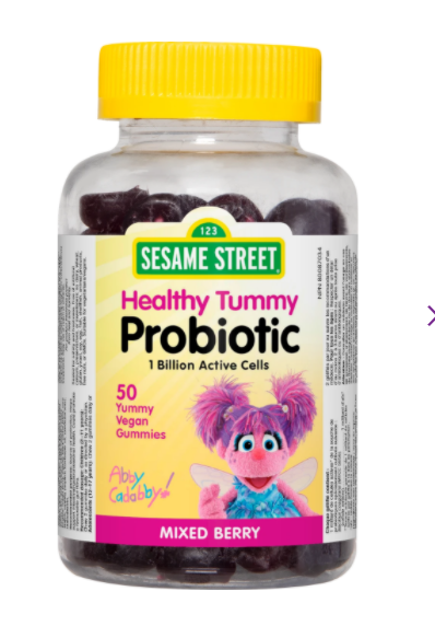 Sesame Street Healthy Tummy 1 Billion Active Cells-Mixed Berry 50 gummies Canadian label