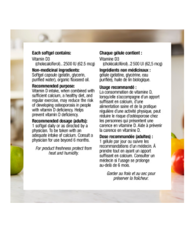 Webber Naturals 強效維生素D,2500 IU, 180粒軟膠囊