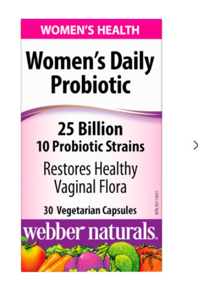 Webber Naturals Women’s Daily Probiotic 25 Billion, 30 vegetarian capsules