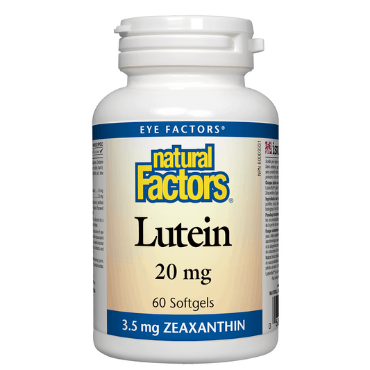 Natural Factors Lutein 20 mg 60 softgels sold online natvd.com Natural Vitamin Direct Inc Canada
