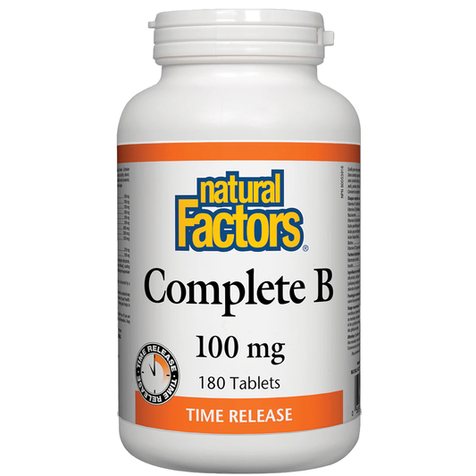 Natural Factors Complete Vitamin B Time Release 100 mg 180 Tablets