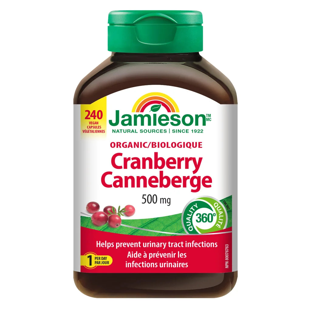 【clearance】Jamieson Cranberry 500 mg 240 Vcapsules Expiry Date: FEB 2027