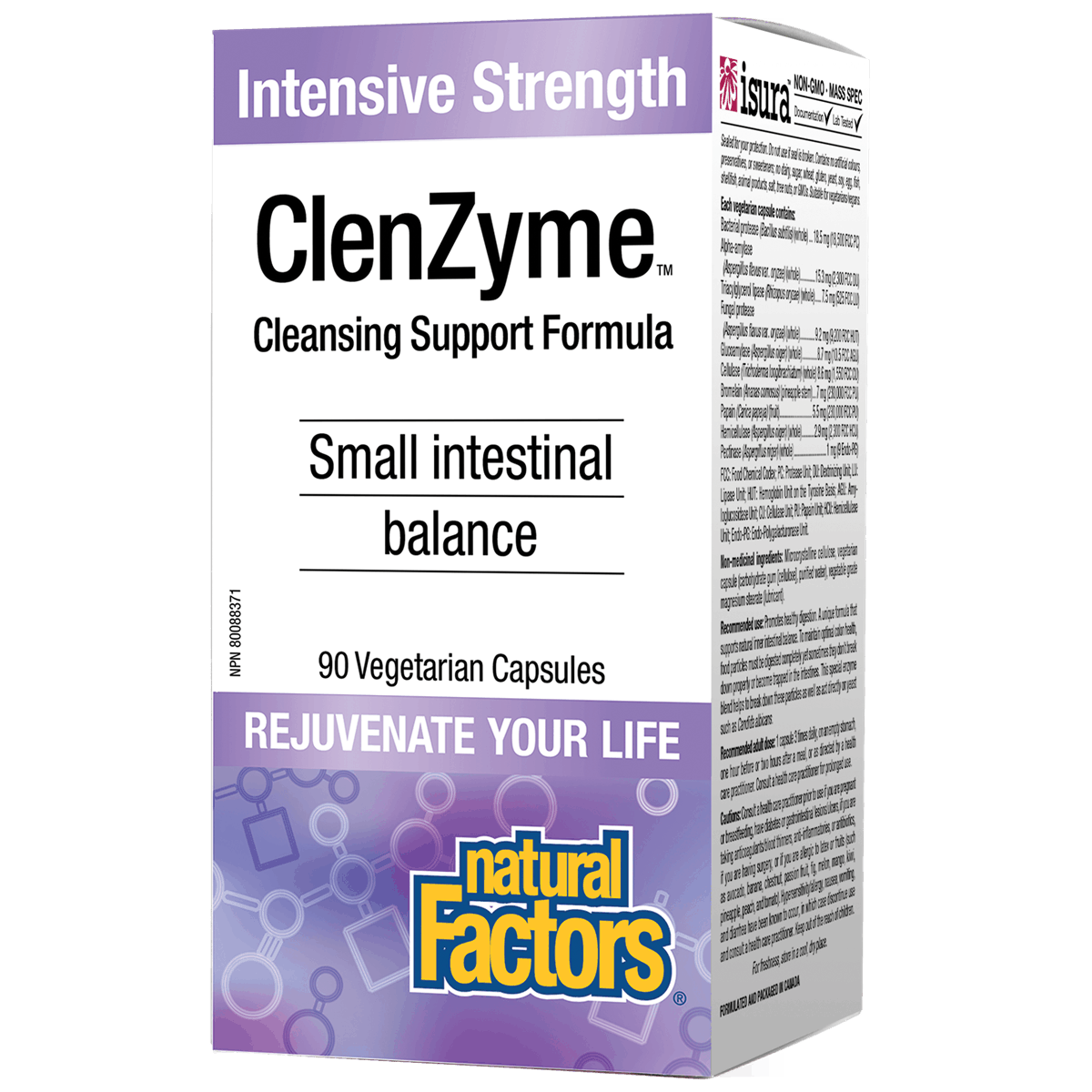Box of Clenzyme cleansing support formula by Natural Factors on a white background