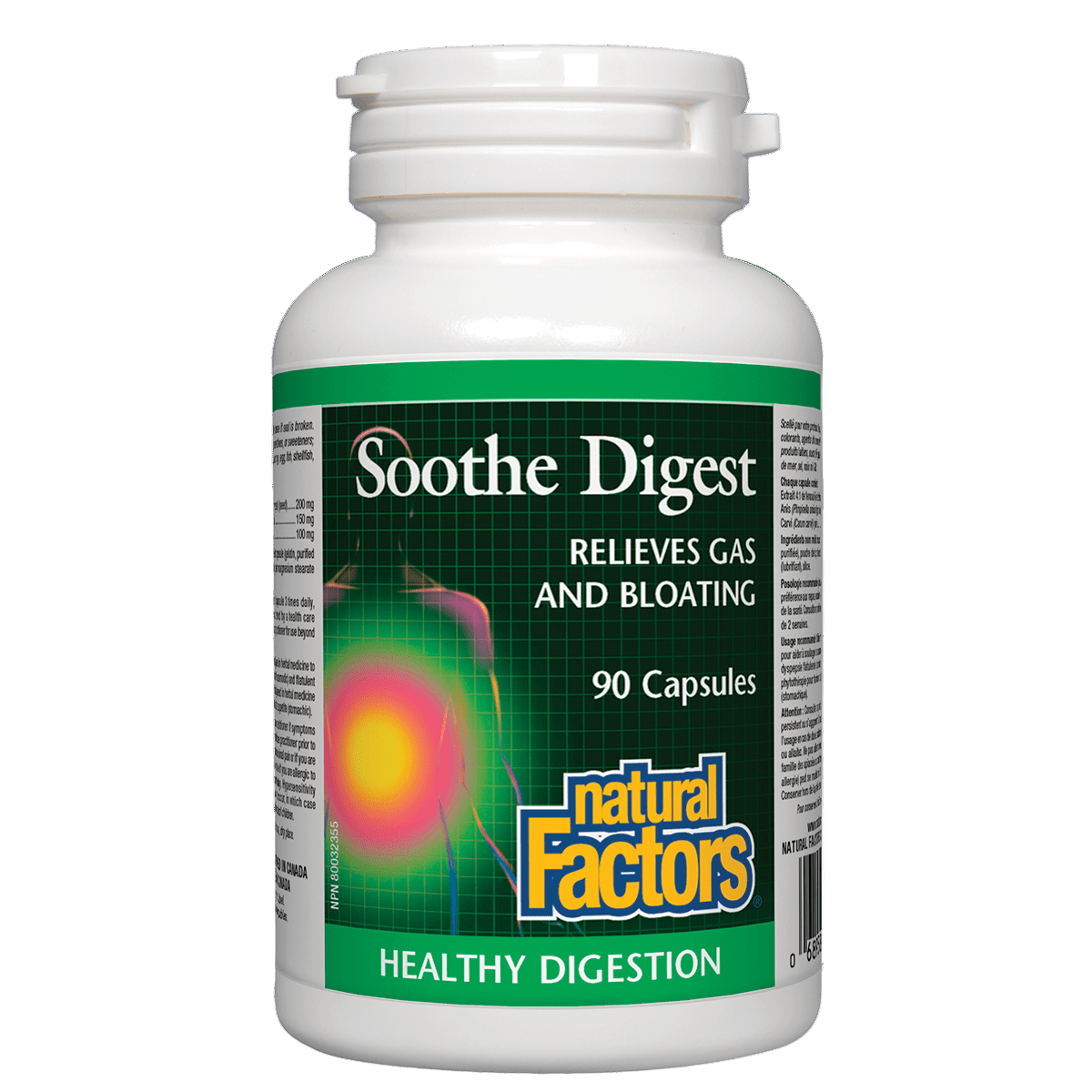 Natural Factors Bottle Sooth Digest 90 capsules natvd.com