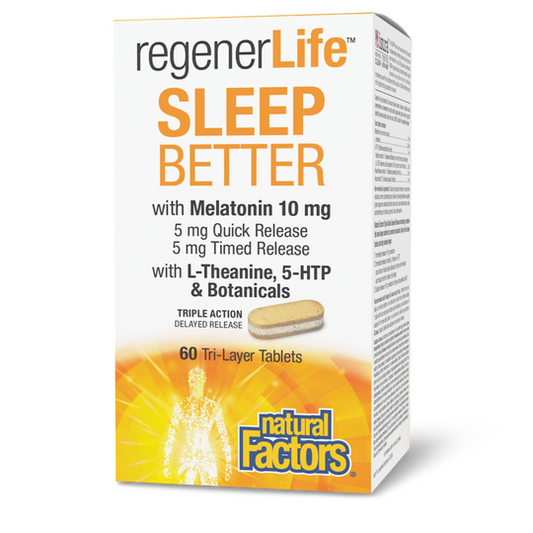 RegenerLife Sleep Better supplement box with melatonin on a white background