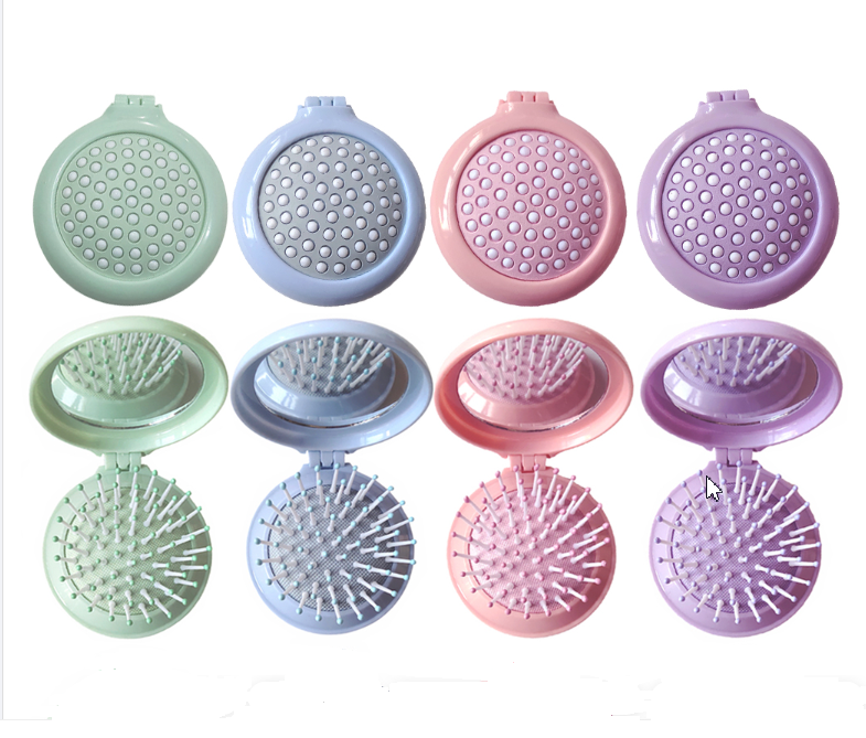 [加元100或以上] 彩色馬卡龍迷妳折叠發梳(內置鏡子）