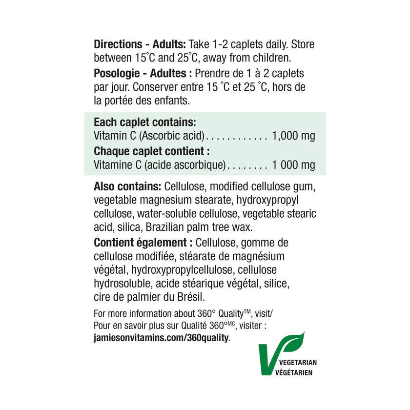Jamieson Vitamin C  1000 mg, 100 tablets