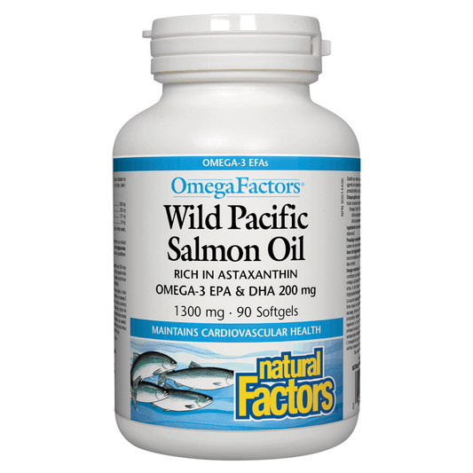 Natural Factors Wild Pacific Salmon Oil, 1000 mg, 90 softgels