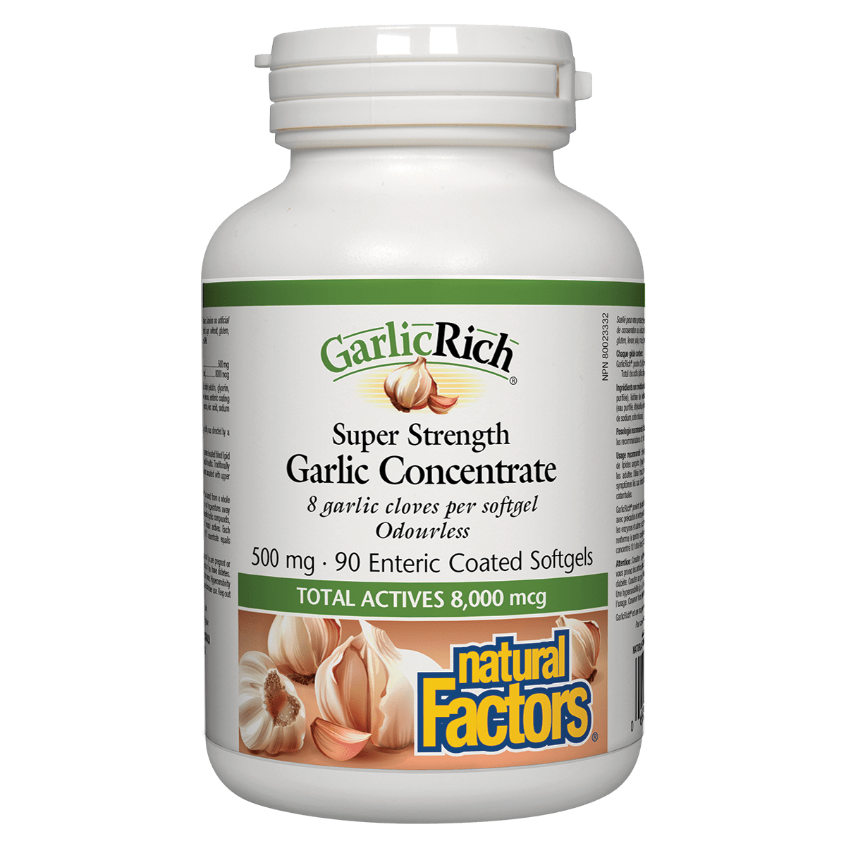 Natural Factors GarlicRich Super Strength Garlic Concentrate 500 mg, 90 softgels