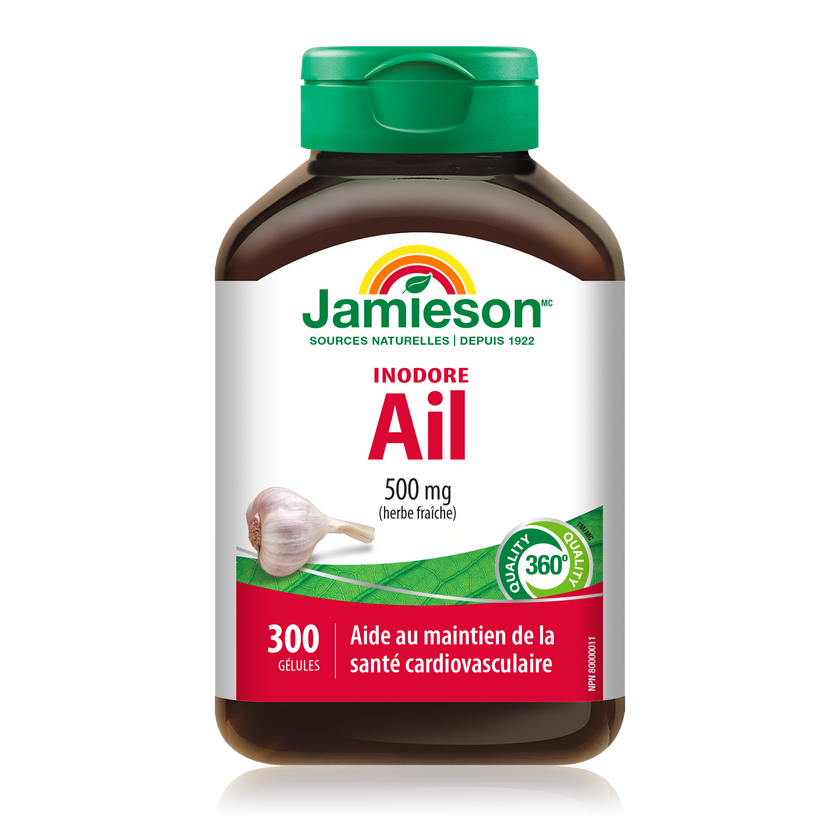 Jamieson 健美生无味大蒜萃取物， 500毫克，300粒胶囊