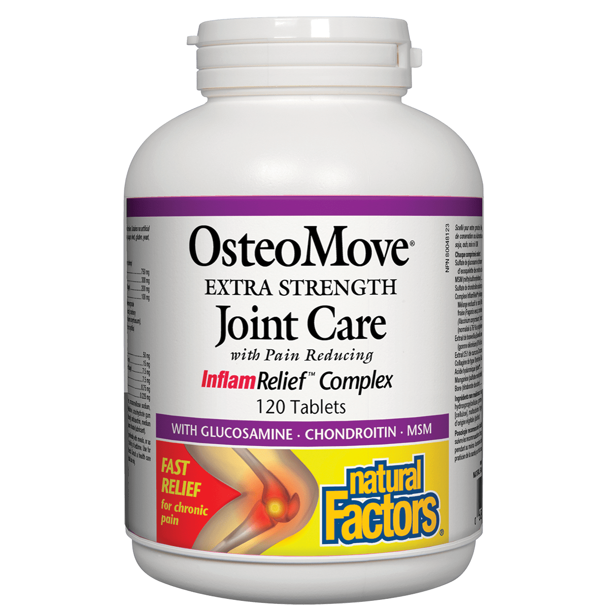Bottle of OsteoMove Extra Strength Joint Care supplement on a white background natvd.com