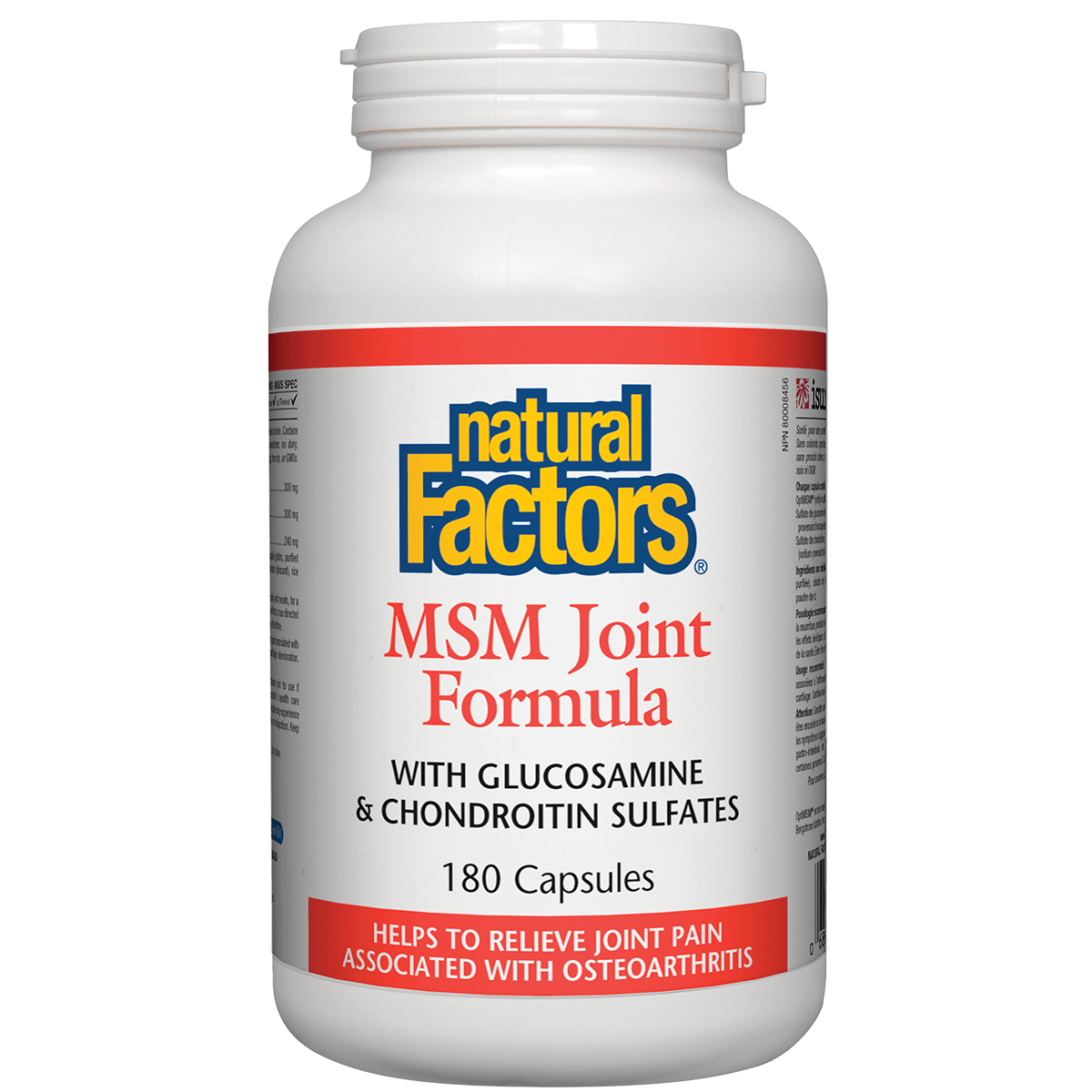 Bottle of Natural Factors MSM Joint Formula on a white background Natural Vitamin Direct Inc Shop Canadian since 1997
