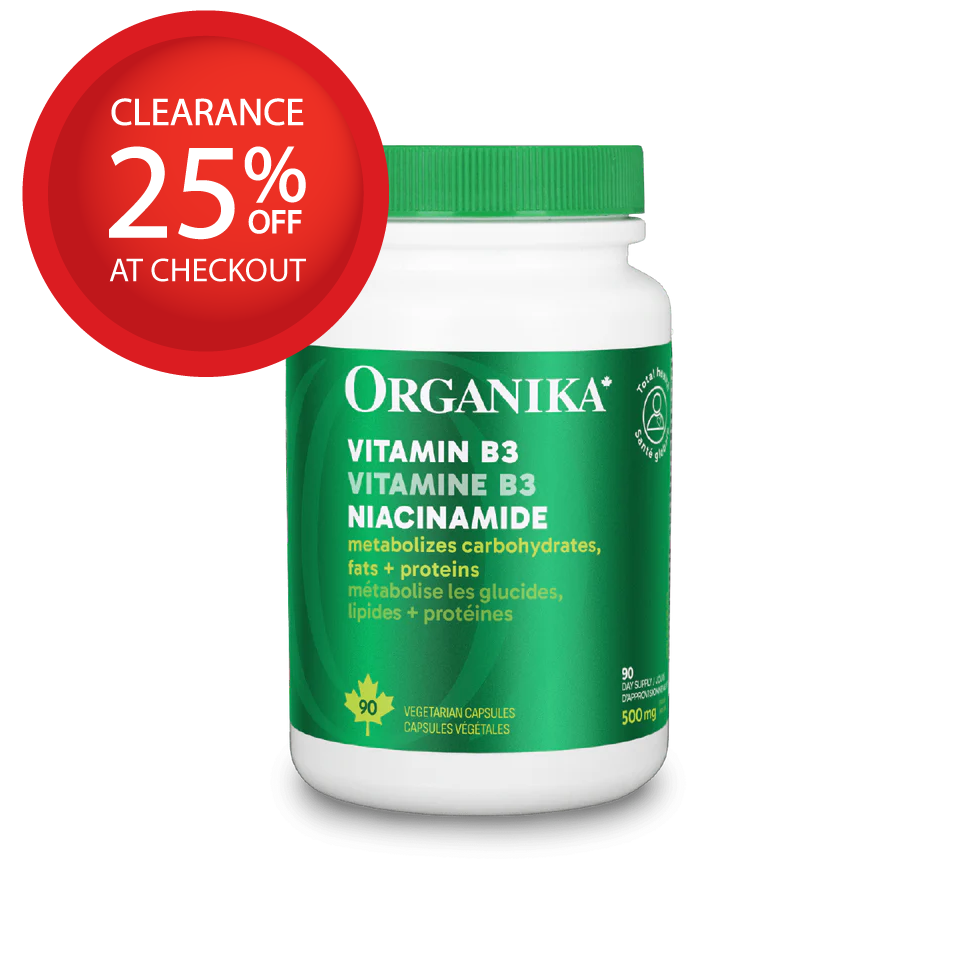 【clearance】Organika Vitamin B3 Niacinamide, 90 Vcap EXP MAY 2029