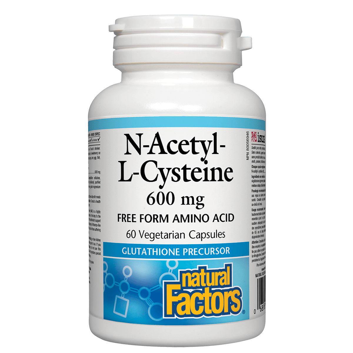 Natural Factors 提高免疫力N-Acetyl-L-Cysteine 600毫克，60粒素食胶囊