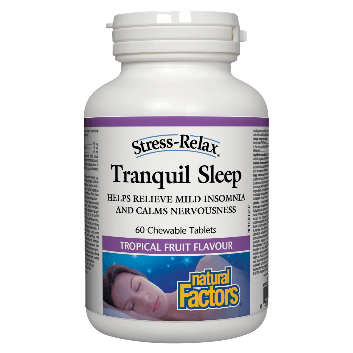 Bottle of Stress-Relax Tranquil Sleep tablets with a white background Natural Vitamin Direct Inc Shop Canadian since 1997