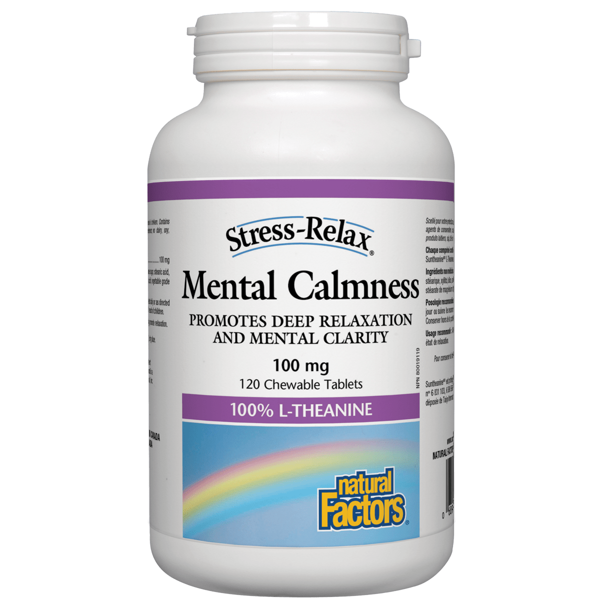 Bottle of Stress-Relax Mental Calmness supplement by Natural Factors on a white background Natural Vitamin Direct Inc Shop Canadian since 1997